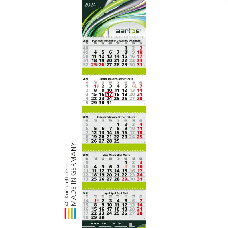 Grande Wire-O 5 mit 4C-Druck - Hellgrau - Rot - Personalisierte Notizbuch mit Farbvielfalt und Eleganz