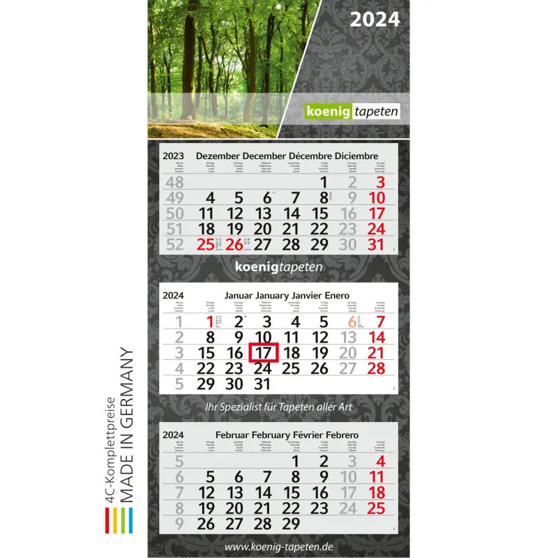 Profil 3 Express inkl. 4C-Druck - Hellgrau - Rot, Schneller Planer mit Individueller Gestaltung