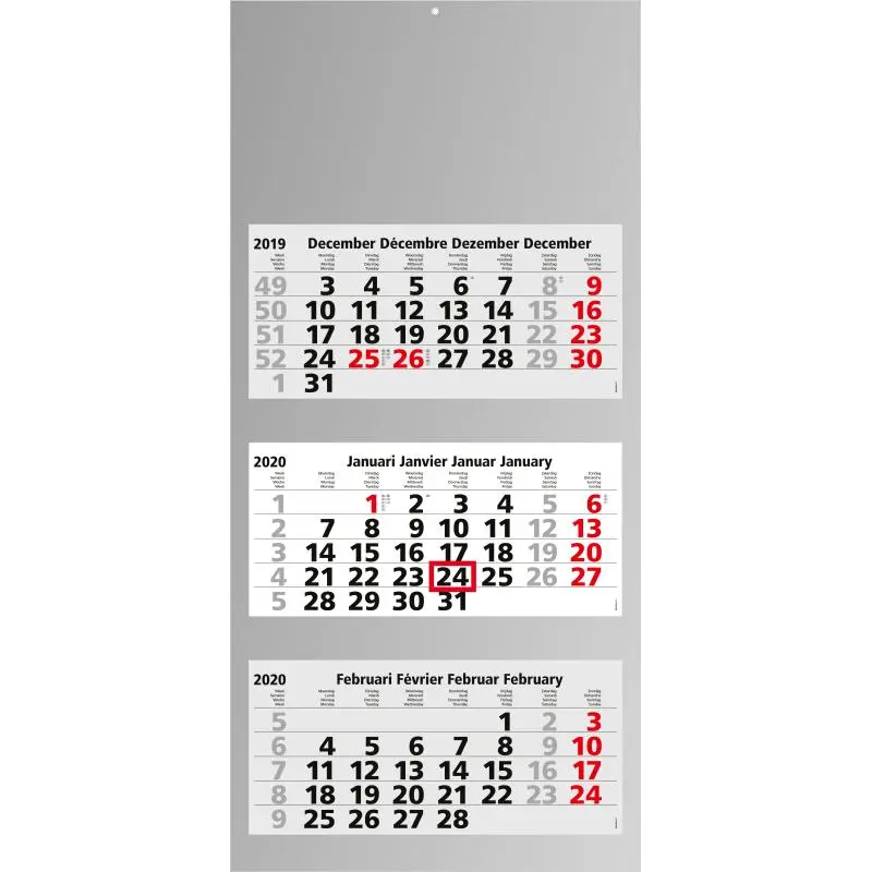 Maxi Light 3 Benelux - Hellgrau, Hochwertiger Personalisierter Planer für Belgien, die Niederlande und Luxemburg