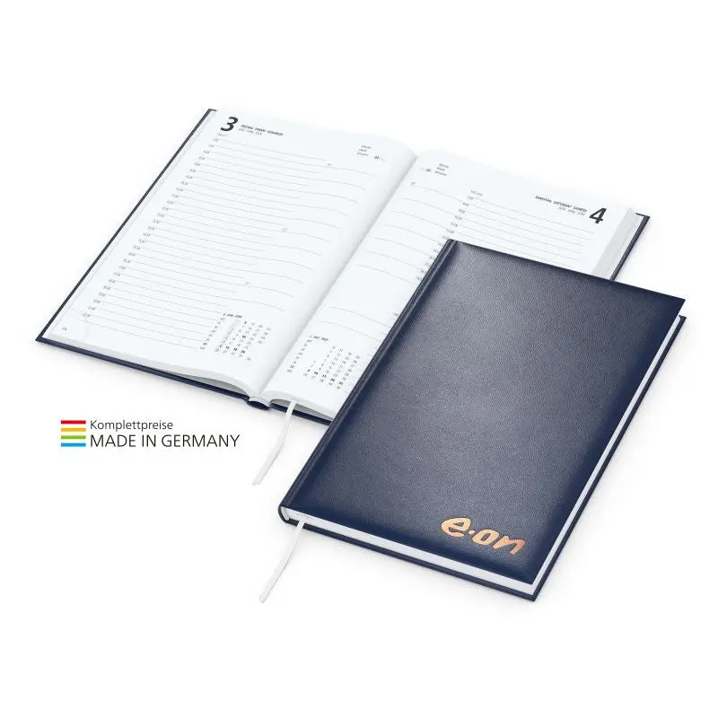 Basic Kalender mit Kupferprägung - Dunkelblau - Eleganter Terminplaner