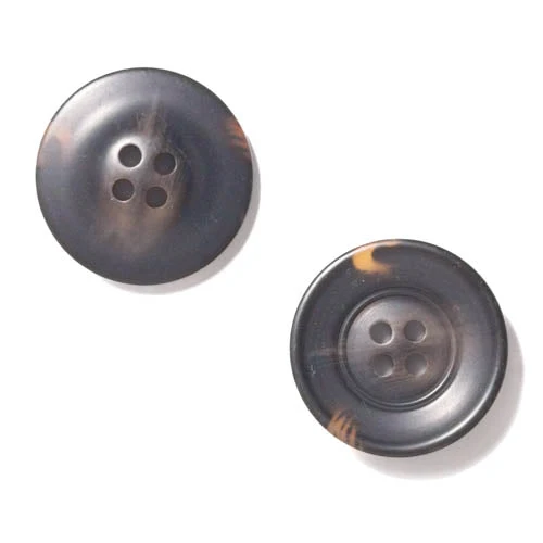 Hornimitatknopf Dunkelbraun 4-Loch-Knopf – Blazer- und Sakkoknopf HI-93