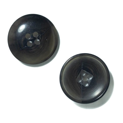 Hornimitatknopf Dunkelgrau 4-Loch-Knopf – Blazer- und Sakkoknopf HI-105