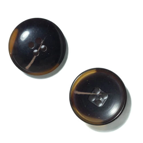 Hornimitatknopf Dunkelbraun 4-Loch-Knopf – Blazer- und Sakkoknopf HI-105