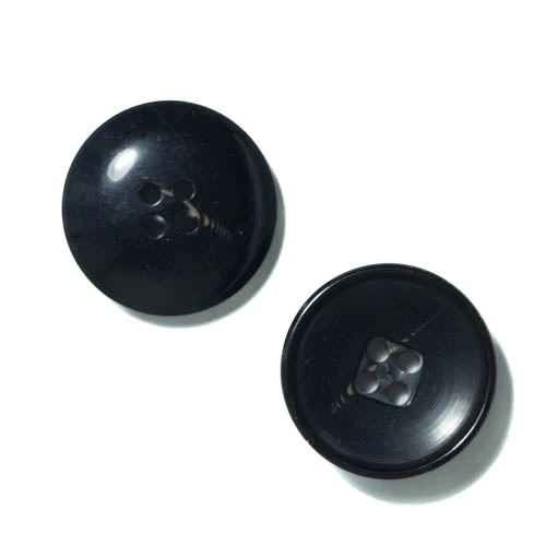Hornimitatknopf Anthrazit 4-Loch-Knopf – Blazer- und Sakkoknopf HI-105