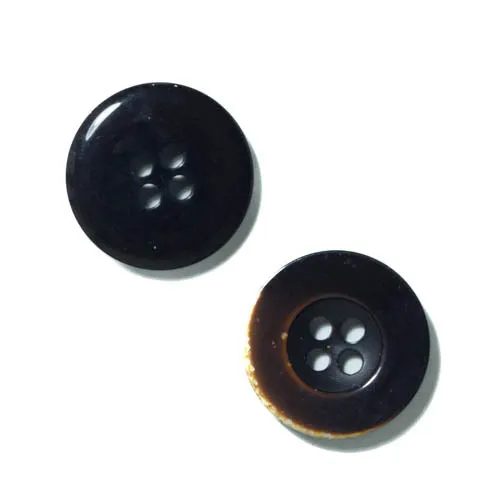 Hornimitatknopf Dunkelbraun 4-Loch-Knopf – Blazer- und Sakkoknopf HI-106