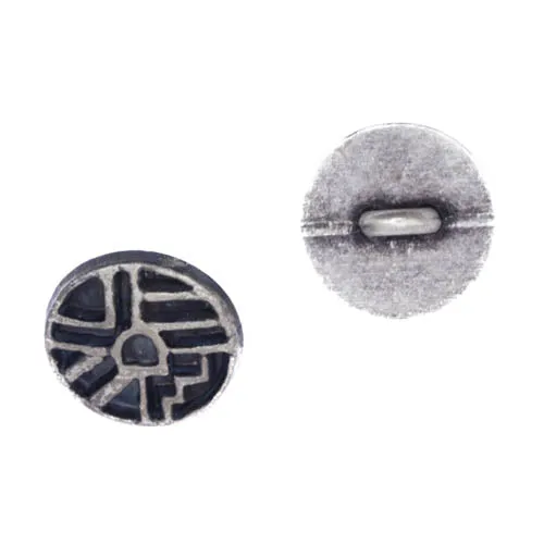 Metallknopf Muster Altsilber-Silber – Öse MK-464