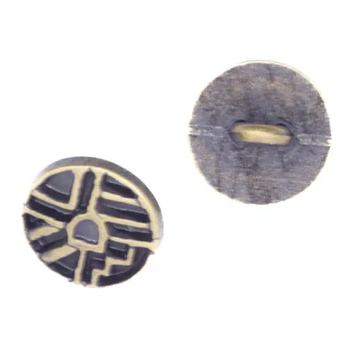 Metallknopf Muster Messing-Schwarz – Öse MK-464