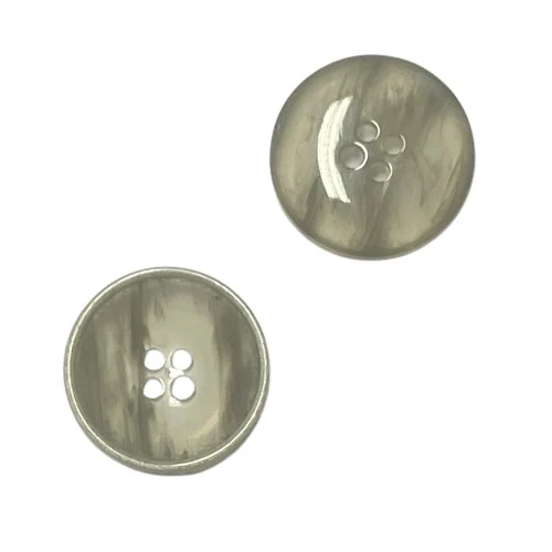 Hornimitatknopf Grau 4-Loch-Knopf – Blazer- und Sakkoknopf HI-85