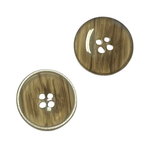 Hornimitatknopf Braun 4-Loch-Knopf – Blazer- und Sakkoknopf HI-85