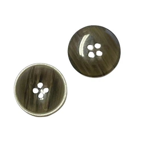Hornimitatknopf Anthrazit 4-Loch-Knopf – Blazer- und Sakkoknopf HI-85