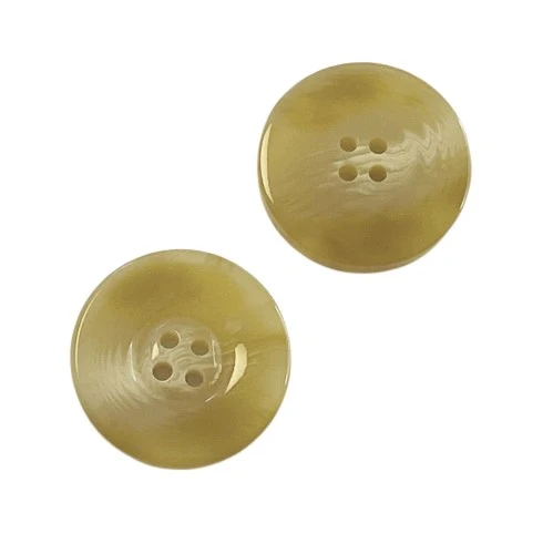 Hornimitatknopf Beige 4-Loch-Knopf marmoriert – Blazer- und Sakkoknopf HI-108