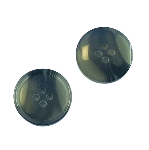 Hornimitatknopf Anthrazit 4-Loch-Knopf – Blazer- und Sakkoknopf HI-109