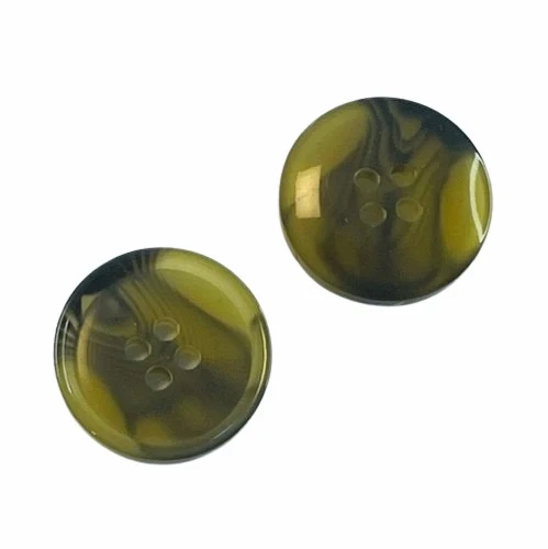Hornimitatknopf Oliv 4-Loch-Knopf – Blazer- und Sakkoknopf HI-109