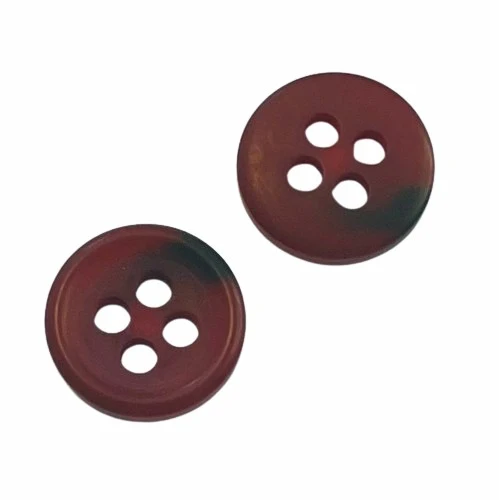Hornimitatknopf Rot 4-Loch-Knopf – Mantel- und Jackenknopf HI-110