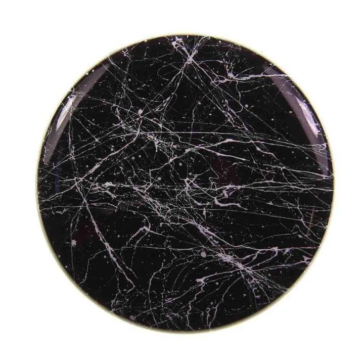 Knopf flache Halbkugel Schwarz mit Öse – KS-54