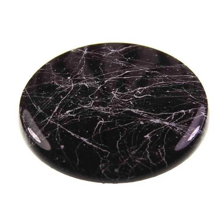 Knopf flache Halbkugel Schwarz mit Öse – KS-54
