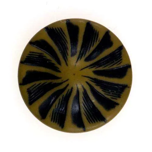 Ösenknopf Windrad Schwarz-Ocker – Kunststoffknopf BL-10