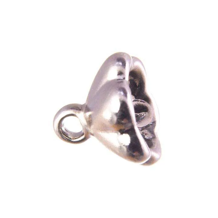 Knopf Blume Silber – Kunststoffknopf BL-35