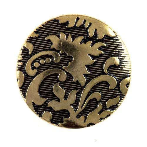 Blusenknopf Blumenmotiv Schwarz – Kunststoffknopf BL-52