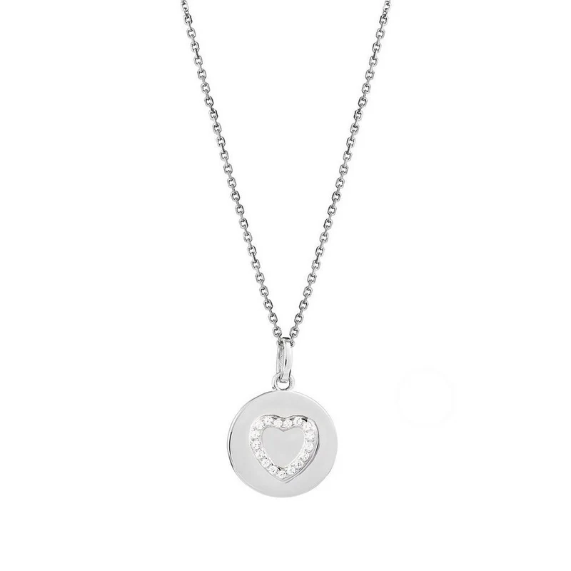 Xenox Sterling Silber Kette LOVE STORY - Ankerkette - Herz XS3481K