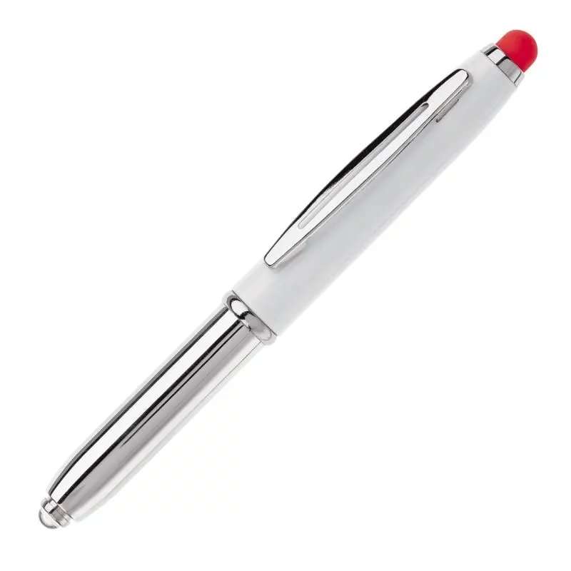 Eleganter Stylus Kugelschreiber Shine - weiß/rot - Premium Touchscreen-Stift und Schreibgerät