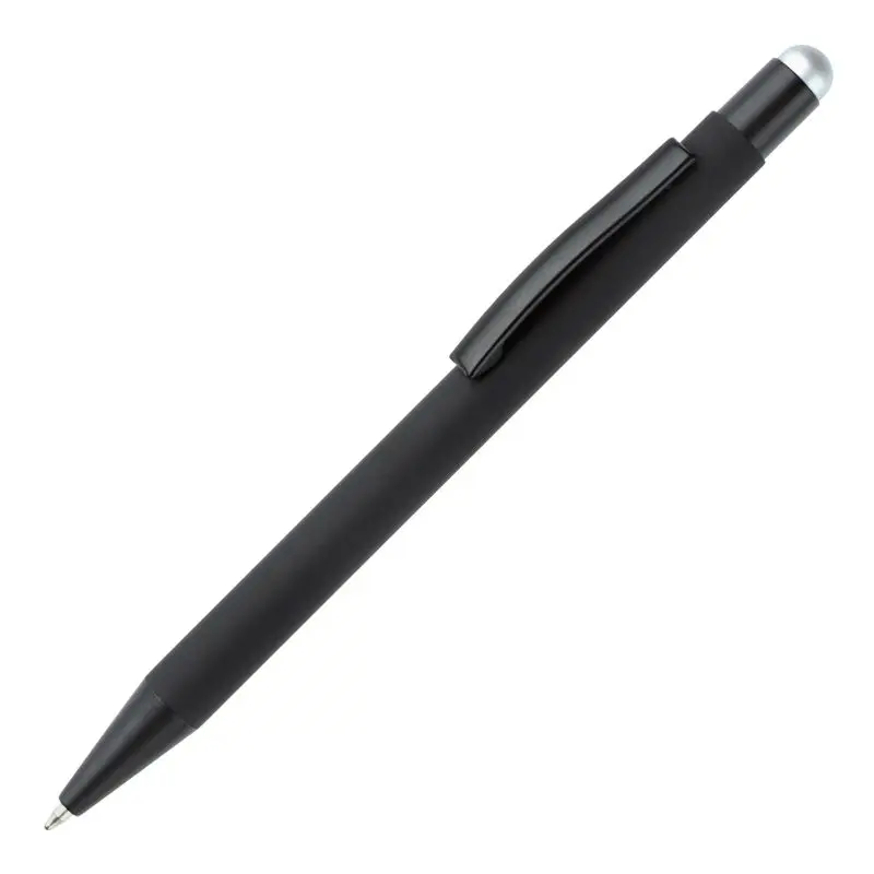 Kugelschreiber New York Soft-Touch Stylus - Schwarz & Silber - Eleganter Schreib- und Touchstift