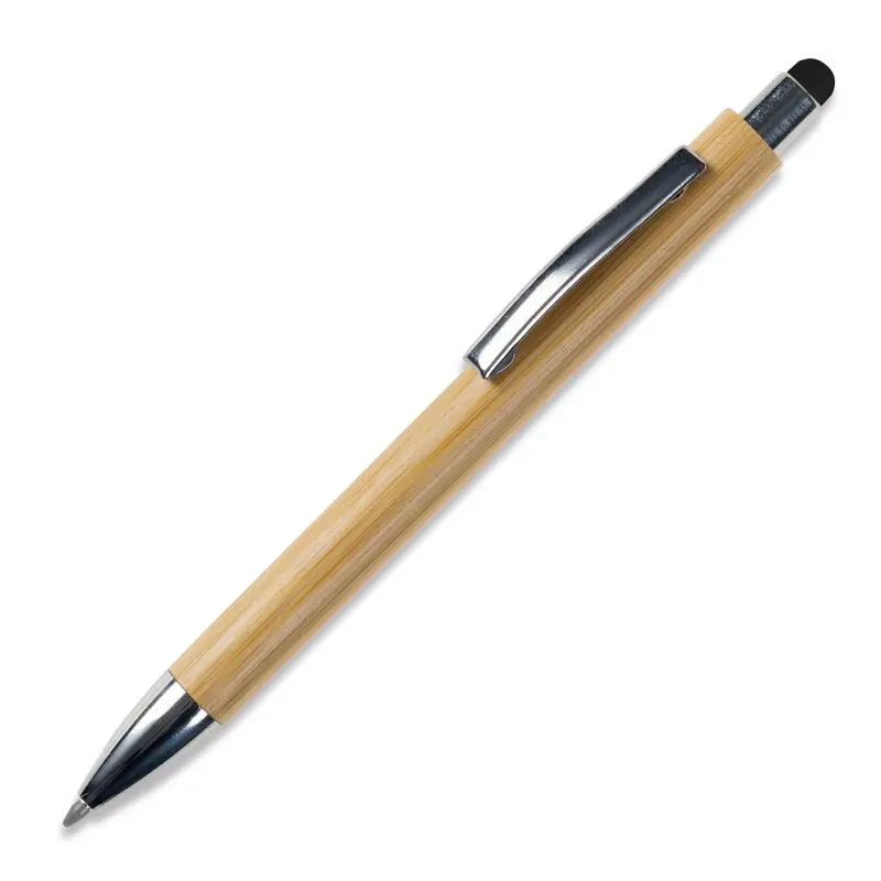 Premium Bambus Stift New York mit Touch-Funktion - Schwarz - Nachhaltiger Schreibstift für Büro und Alltag