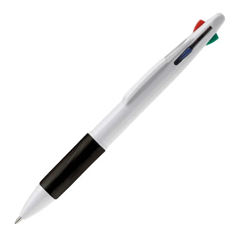 Multicolor Kugelschreiber mit 4 Farben - Elegantes Weiß-Schwarz Design