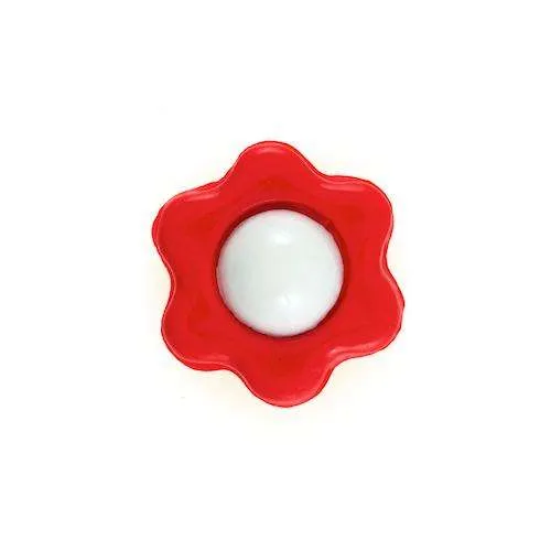 Kinderknopf Blüte Rot – Kunststoffknopf KK-3