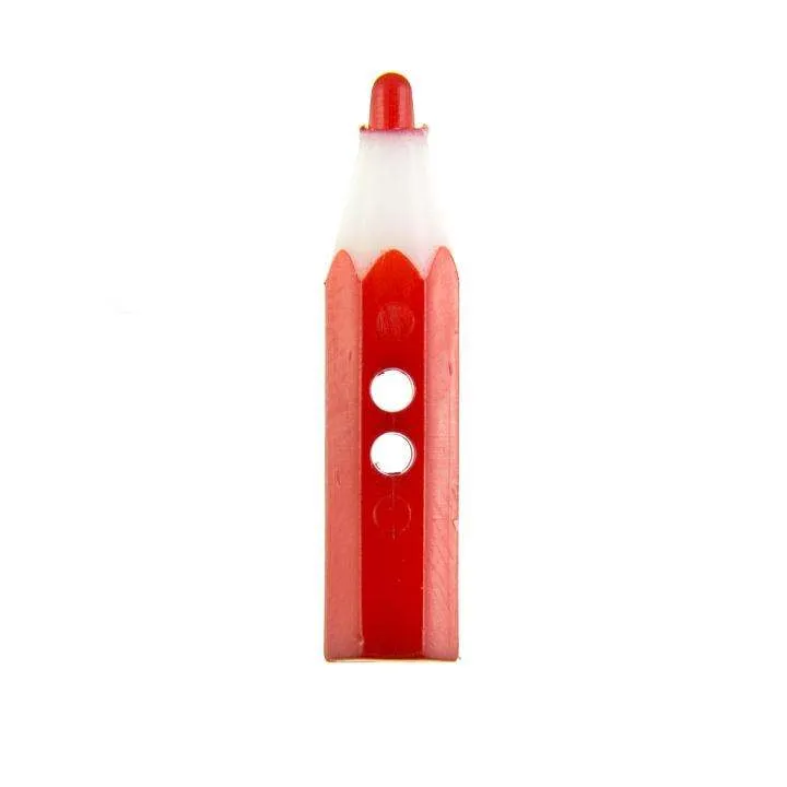 Kinderknopf Buntstift Rot 25 mm – Kunststoffknopf KK-155-ROT