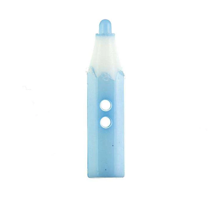 Kinderknopf Buntstift Blau 25 mm – Kunststoffknopf KK-155-BLAU