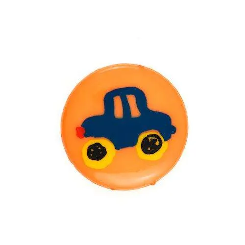 Kinderknopf Auto Orange 14 mm – Kunststoffknopf KK-7-ORANGE