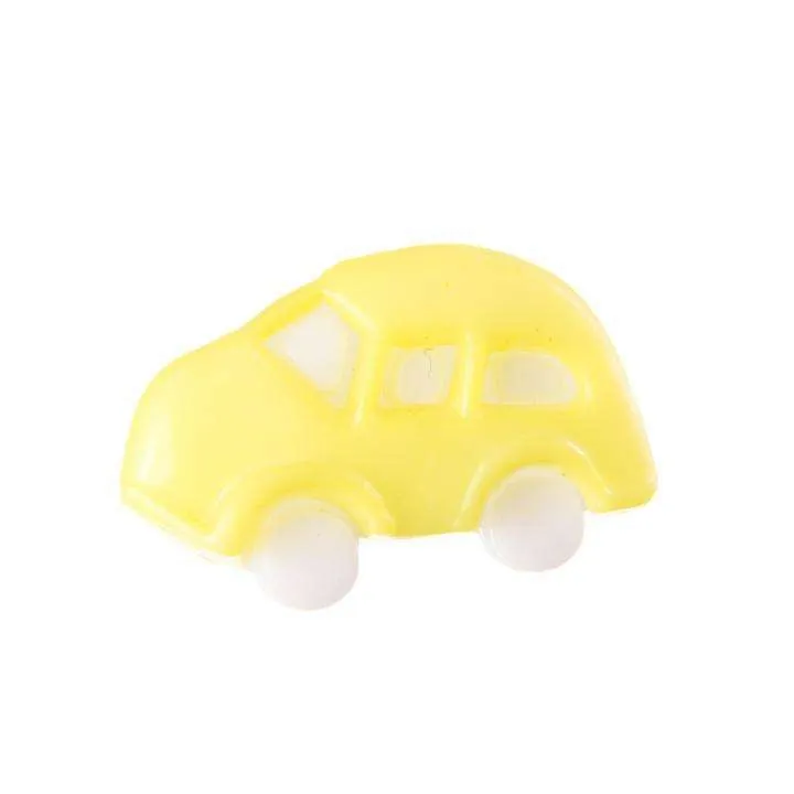 Kinderknopf Auto Gelb 18 mm – Kunststoffknopf KK-70-GELB