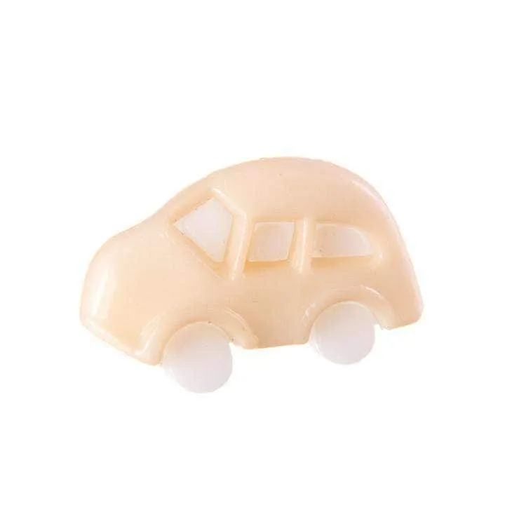 Kinderknopf Auto Weiß 18 mm – Kunststoffknopf KK-70-BEIGE