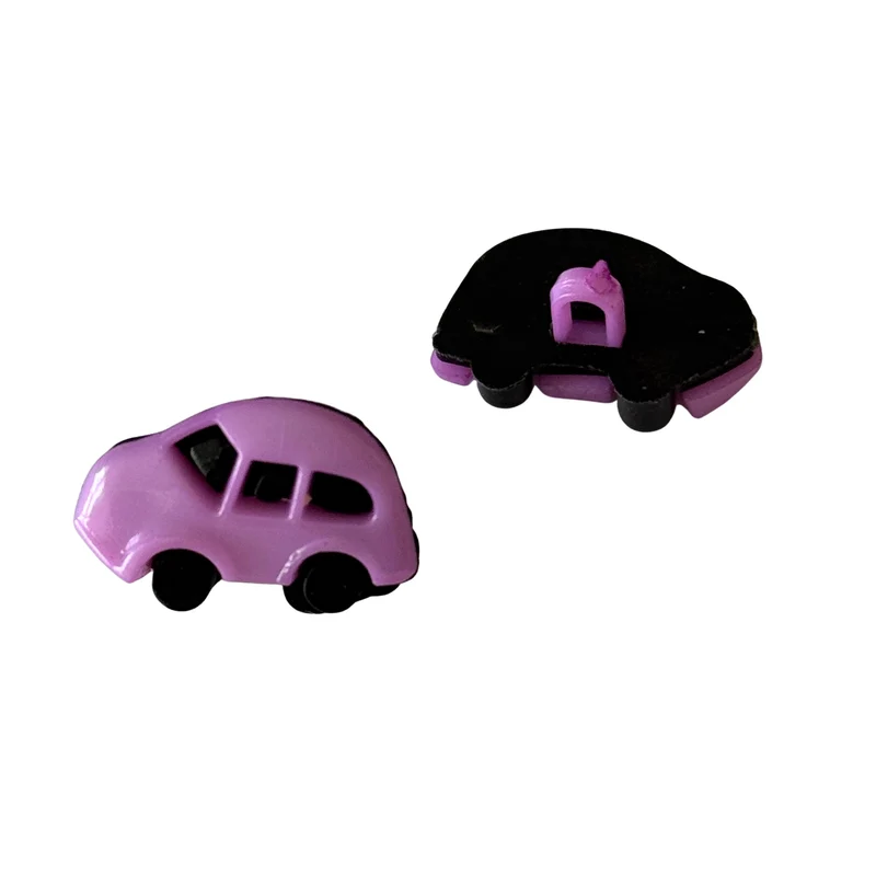 Kinderknopf Auto Lila 18 mm – Kunststoffknopf KK-52-LILA