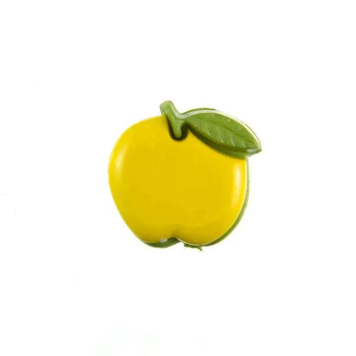 Kinderknopf Apfel Gelb 12 mm – Kunststoffknopf KK-154
