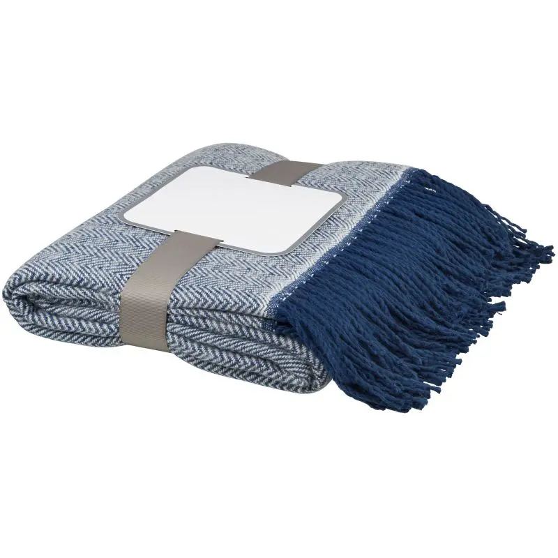 Haven Überwurfdecke mit Fischgrätenmuster - Elegante navy Decke für stilvolle Gemütlichkeit