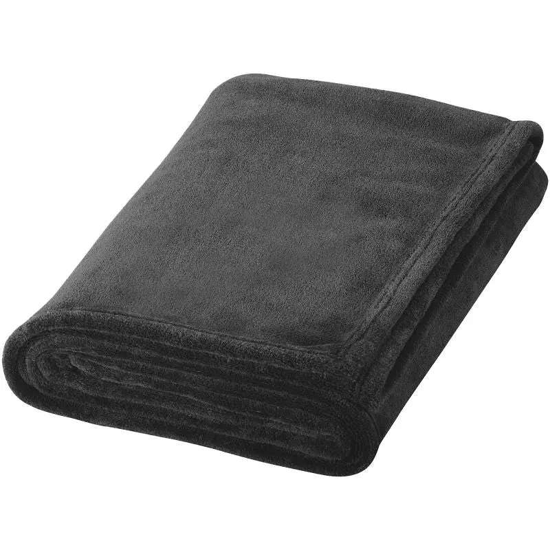 Bay Plaid-Decke aus Premium Coral-Fleece für extra Weichheit - Schwarz