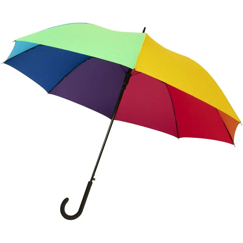Automatik Schirm: Sarah 23 - Windfest & Farbintensiv - Regenbogenfarben