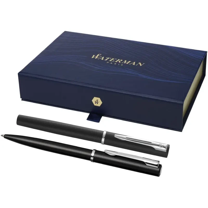 Waterman Allure Schreibset: Tintenroller & Kugelschreiber – Schwarz
