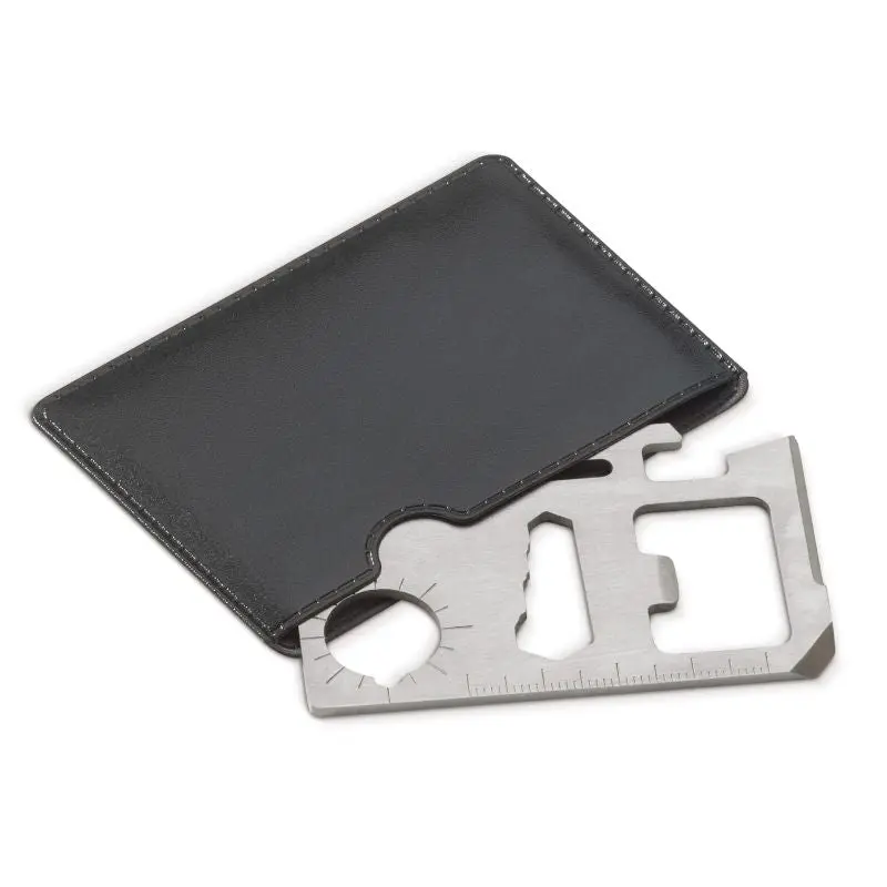 Silbernes Multi-Tool im Kunstlederetui - Elegant & Funktional für Unterwegs