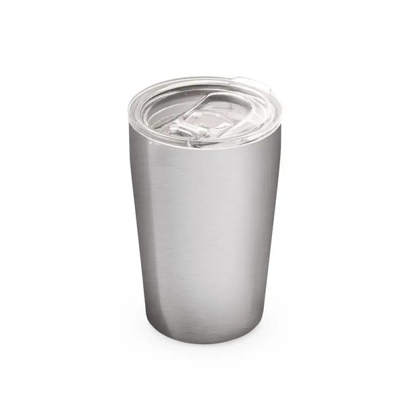 SLIDER 380 ml Reisebecher aus Edelstahl – Satinsilber, Stilvoll & Robust