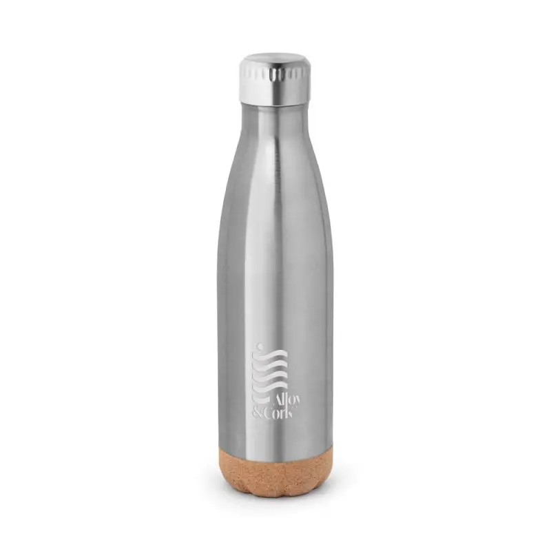 SOLBERG 560 ml Edelstahl-Thermokanne, Korkboden, Satinsilber