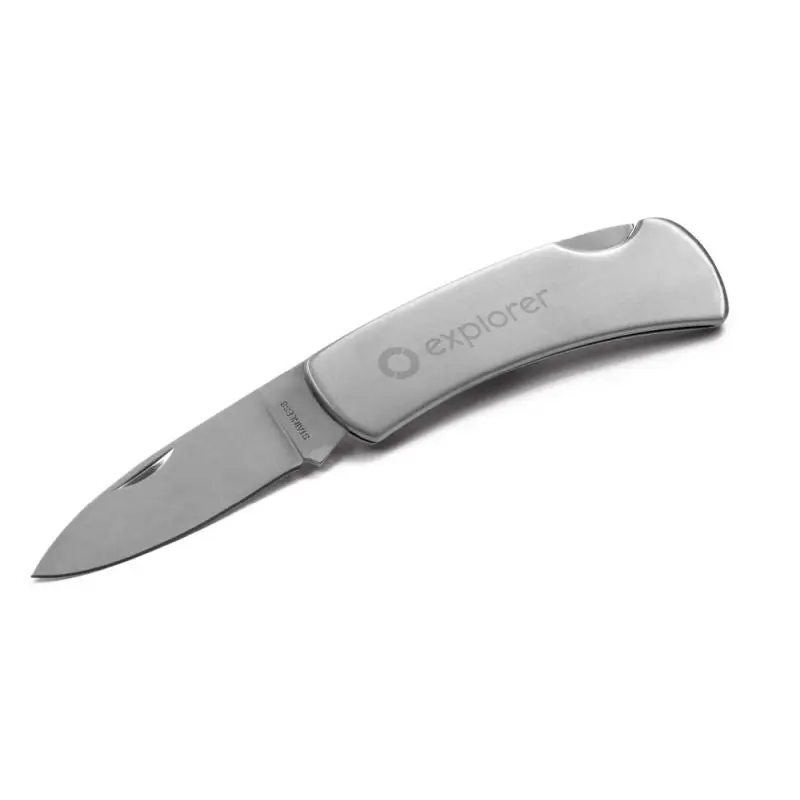 GARMISCH Taschenmesser aus rostfreiem Stahl und Metall - Satinsilber, robust und elegant