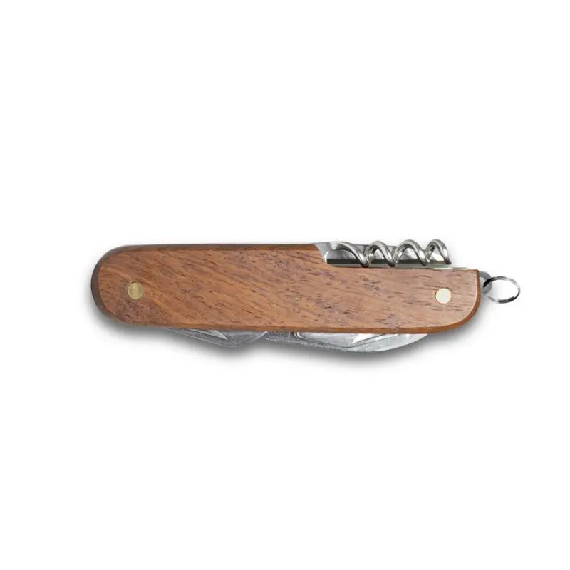BELPIANO Multifunktions-Taschenmesser aus Edelstahl und Holz - Natürliches Design