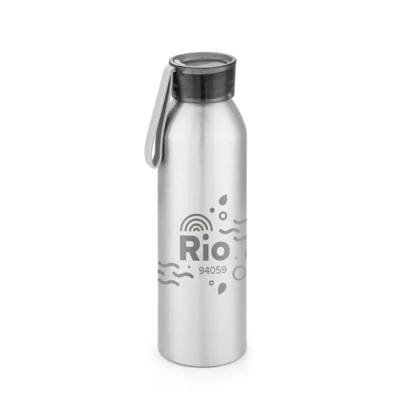Robuste Aluminium-Trinkflasche RIO, Sportdesign, 660 ml - Satin Silber
