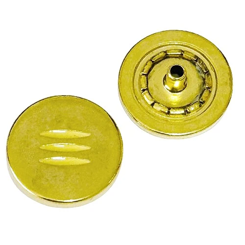 Druckknopf Strichmuster Gold – Metallknopf NK-220