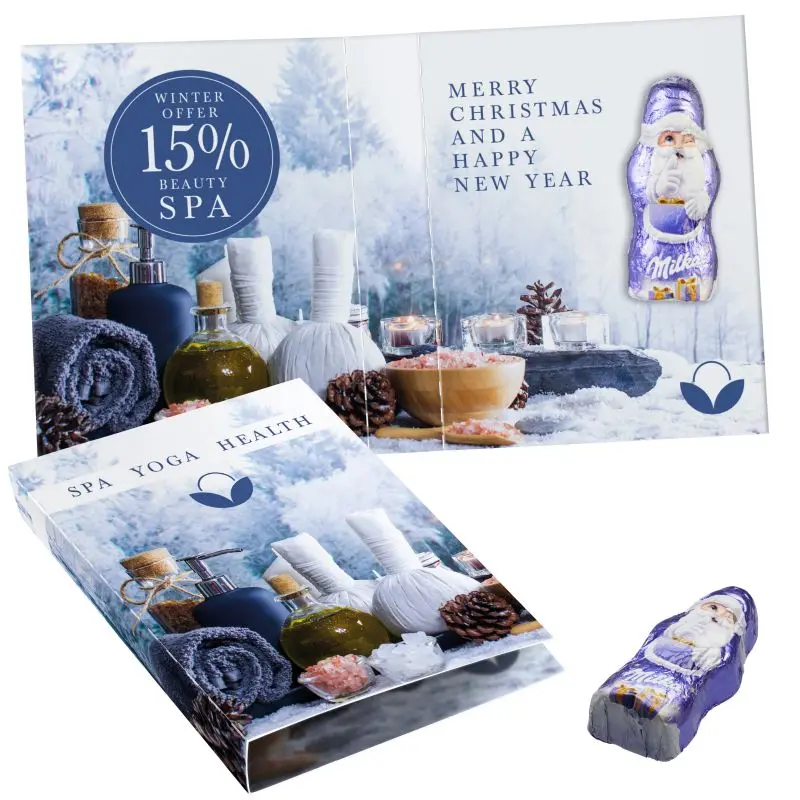 Personalisierte süße Briefchen mit Milka Mini Weihnachtsmann - Festlicher Genuss