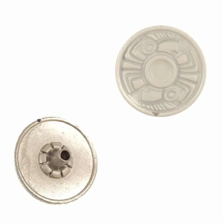 Druckknopf Ethno-Muster Weiß 18-20 mm – Metallknopf NK-56