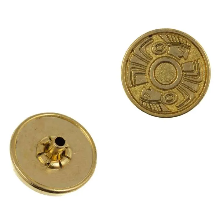 Druckknopf Ethno-Muster Gold 18 mm – Metallknopf NK-56